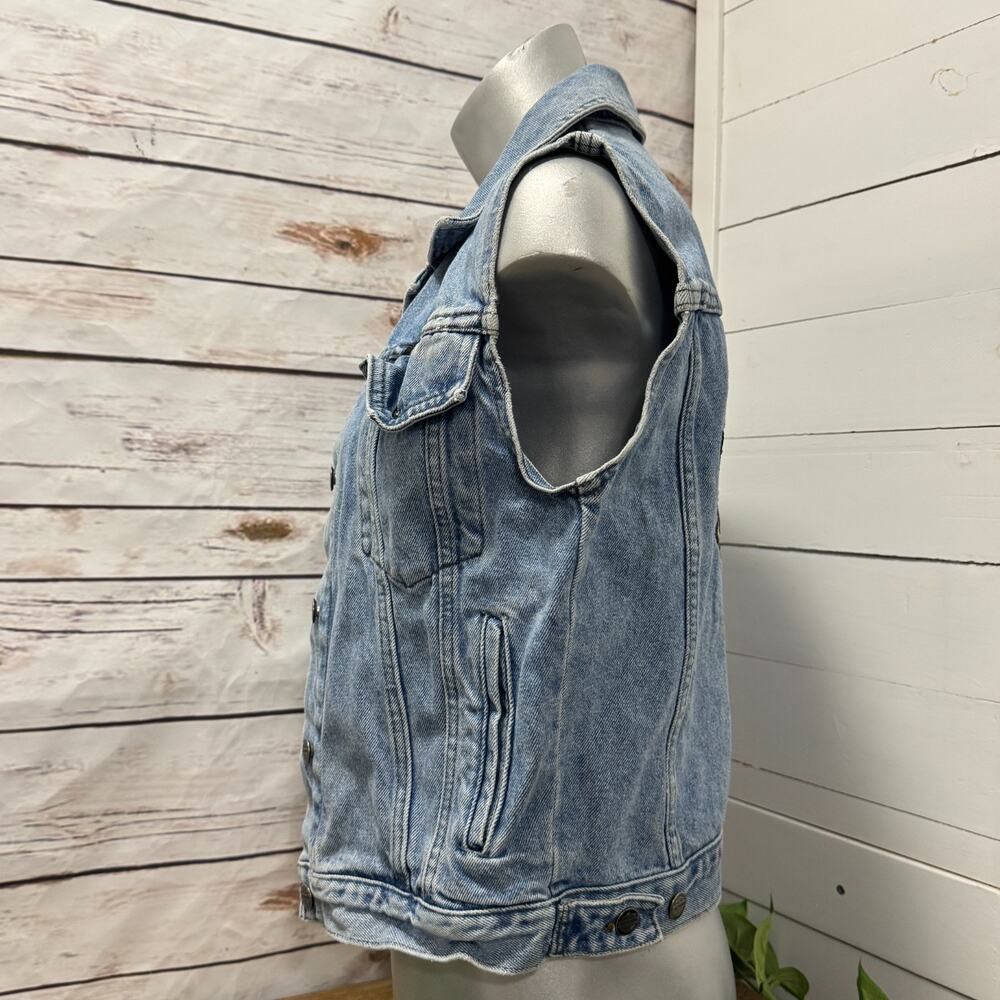 Harley Davidson Denim Jean Levi Motorcycle Vest Biker Blue Size XS Ladies Womans - Picture 5 of 9